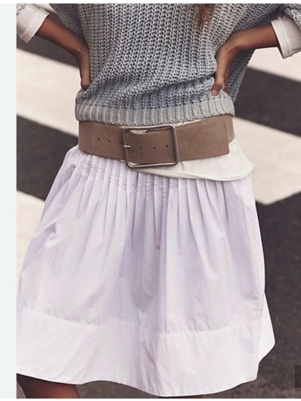 Free People Ivory Pintuck Midi Skirt